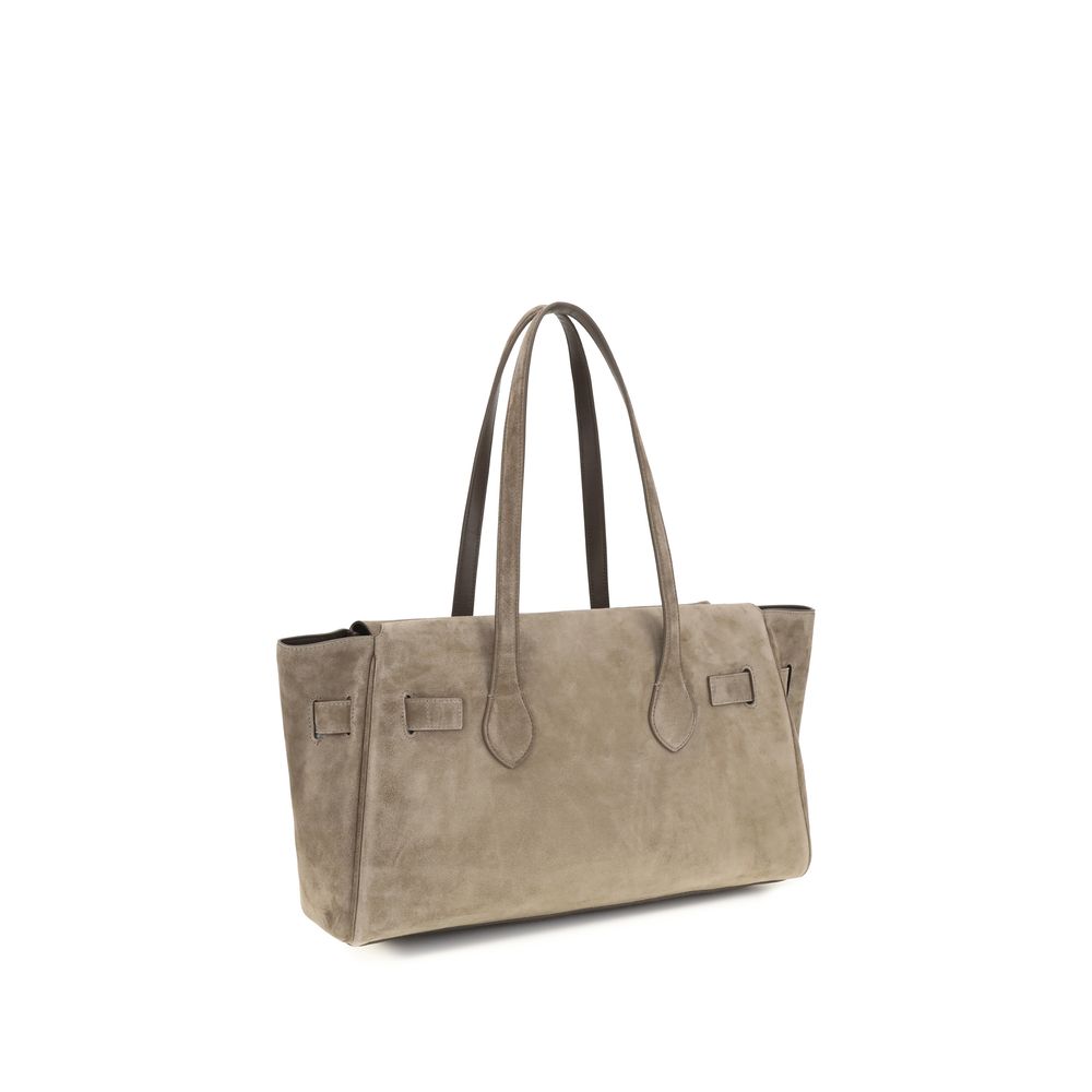 Brunello Cucinelli Braune Kalbsleder Bos Taurus Schultertasche
