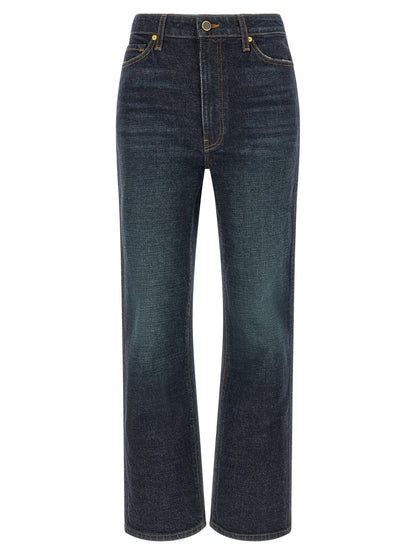 Khaite Blaue Baumwoll-Jeans mit ausgestelltem Bein