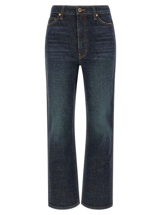 Khaite Blaue Baumwoll-Jeans mit ausgestelltem Bein