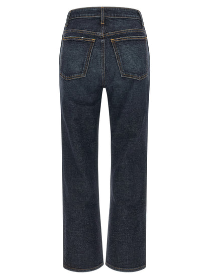 Khaite Blaue Baumwoll-Jeans mit ausgestelltem Bein
