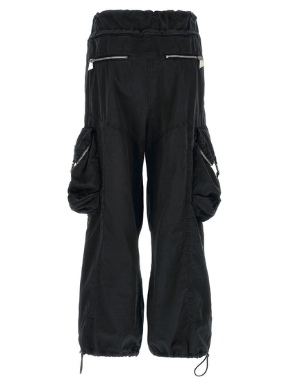 The Attico Schwarze Cargo-Hose aus Baumwolle