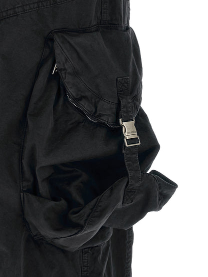 The Attico Schwarze Cargo-Hose aus Baumwolle