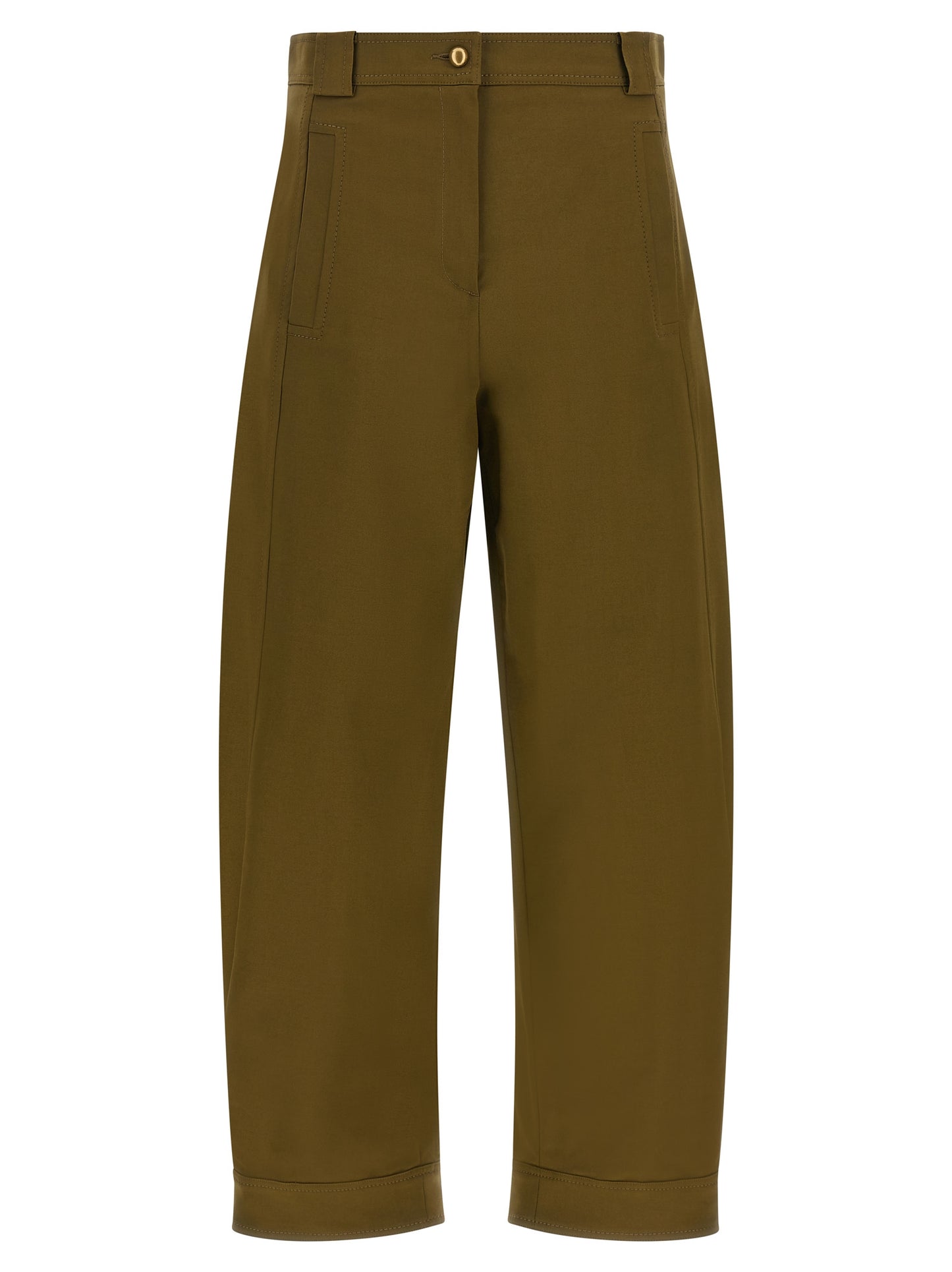 Max Mara Zweifarbige Baumwoll-Cropped-Hose