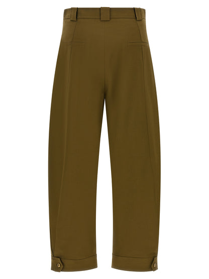 Max Mara Zweifarbige Baumwoll-Cropped-Hose