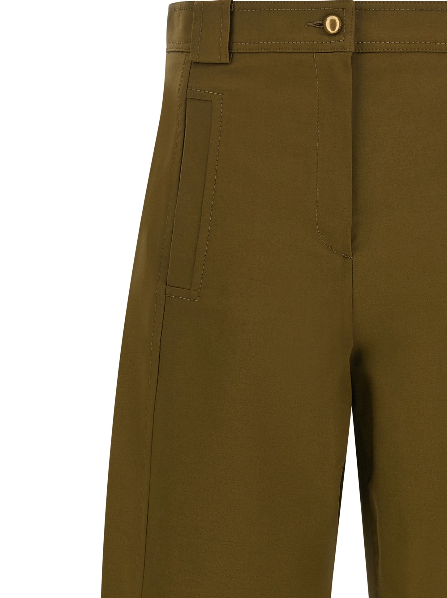 Max Mara Zweifarbige Baumwoll-Cropped-Hose