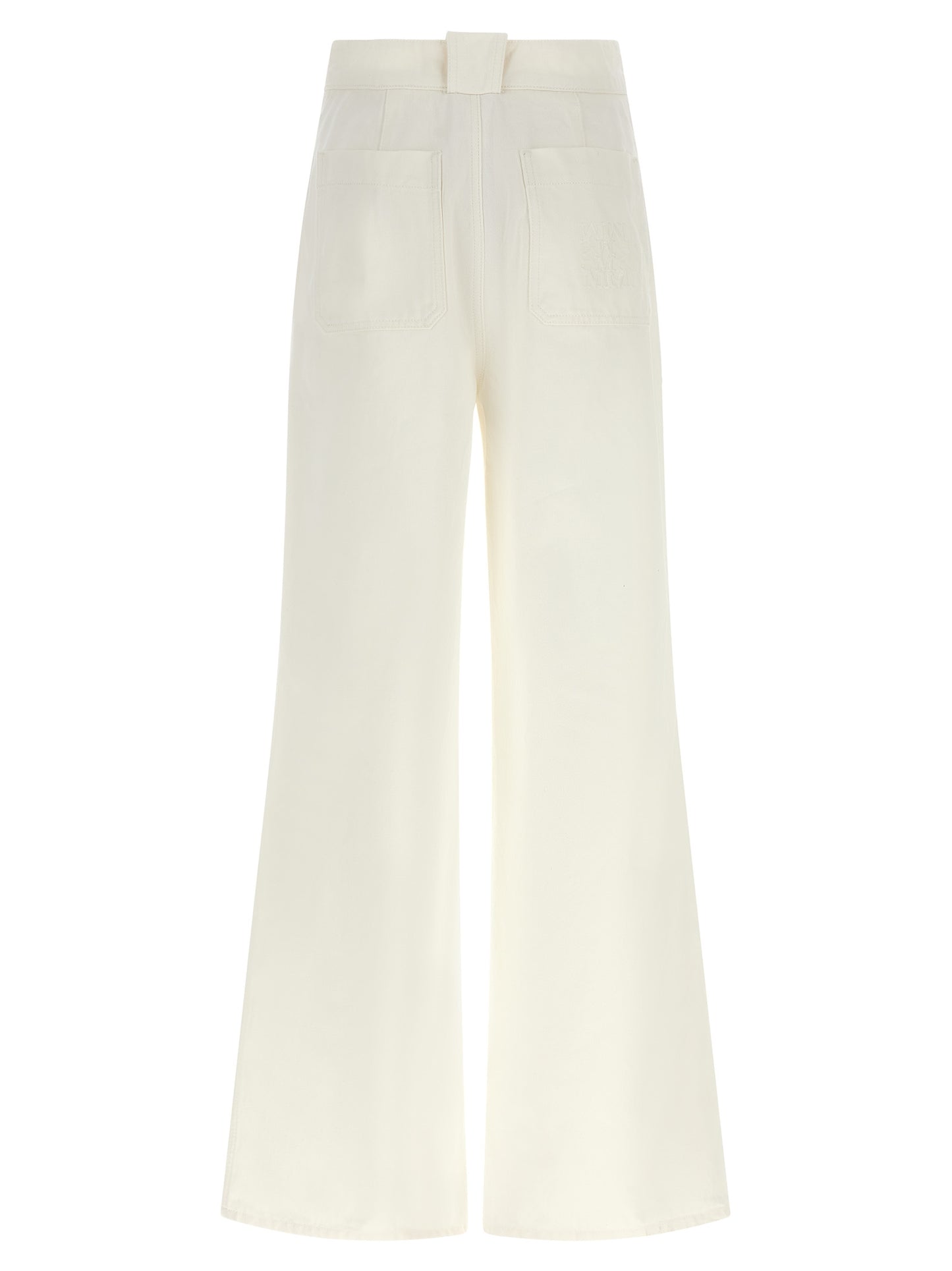 Max Mara Weiße Baumwoll-Hosen mit weitem Bein