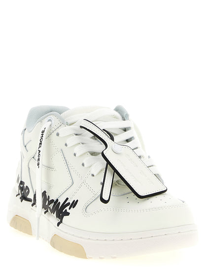 Off-White Zweifarbige Kalbsleder-Sneaker im Athletic-Stil