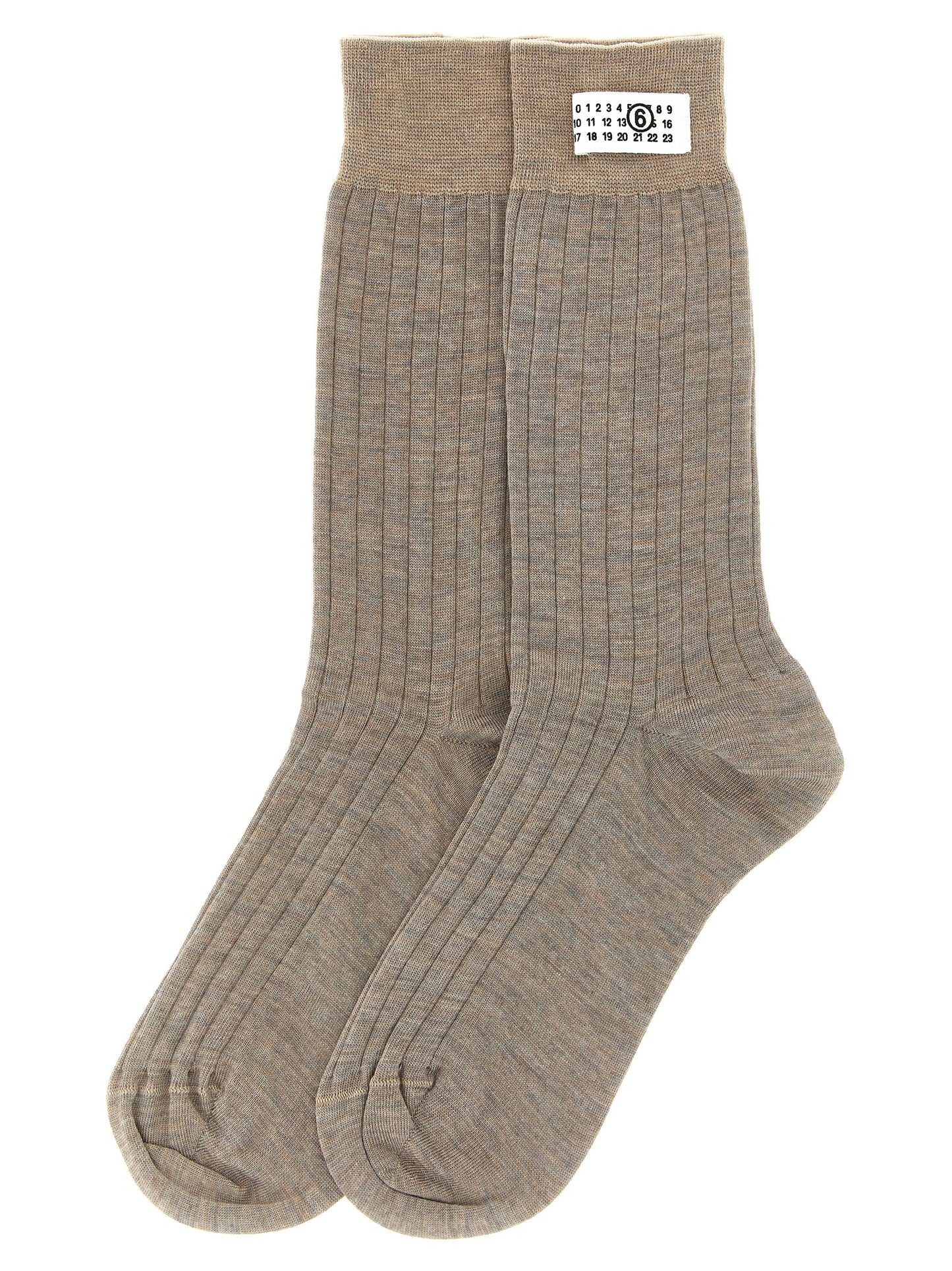 MM6 Maison Margiela Beige Wollsocken