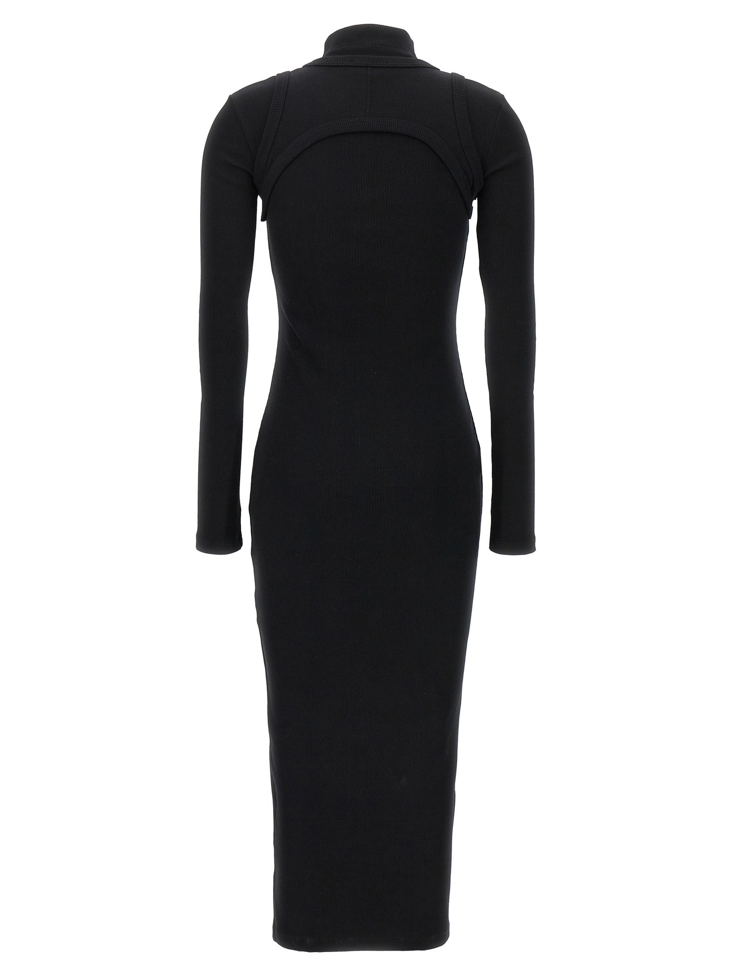 Off-White Schwarzes Baumwoll-Midikleid
