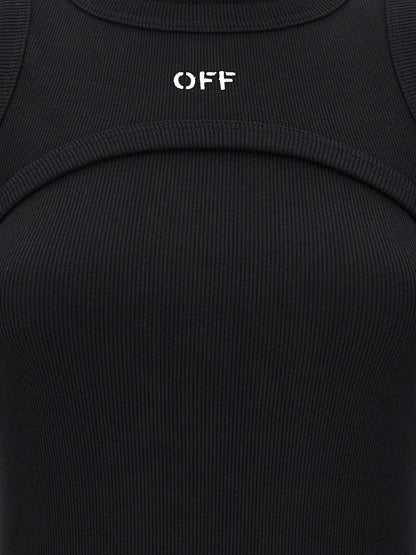 Off-White Schwarzes Baumwoll-Midikleid
