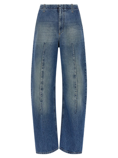 MM6 Maison Margiela Blaue High-Waist Jeans aus Baumwolle