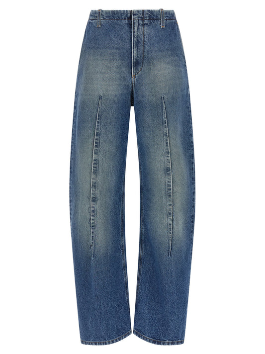 MM6 Maison Margiela Blaue High-Waist Jeans aus Baumwolle