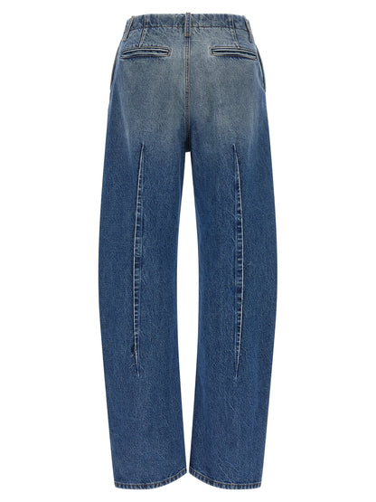 MM6 Maison Margiela Blaue High-Waist Jeans aus Baumwolle