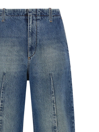 MM6 Maison Margiela Blaue High-Waist Jeans aus Baumwolle