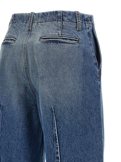 MM6 Maison Margiela Blaue High-Waist Jeans aus Baumwolle