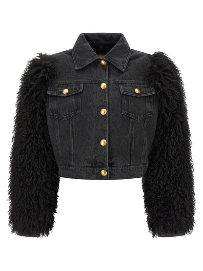 Twinset Schwarze Baumwoll-Denimjacke