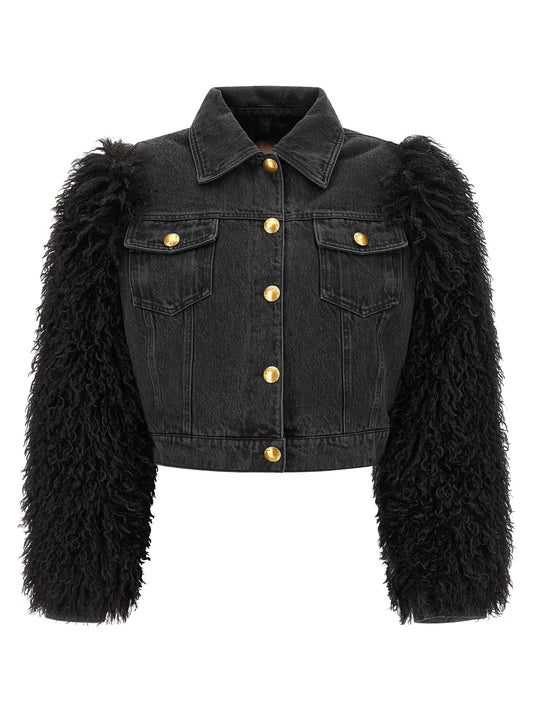 Twinset Schwarze Baumwoll-Denimjacke