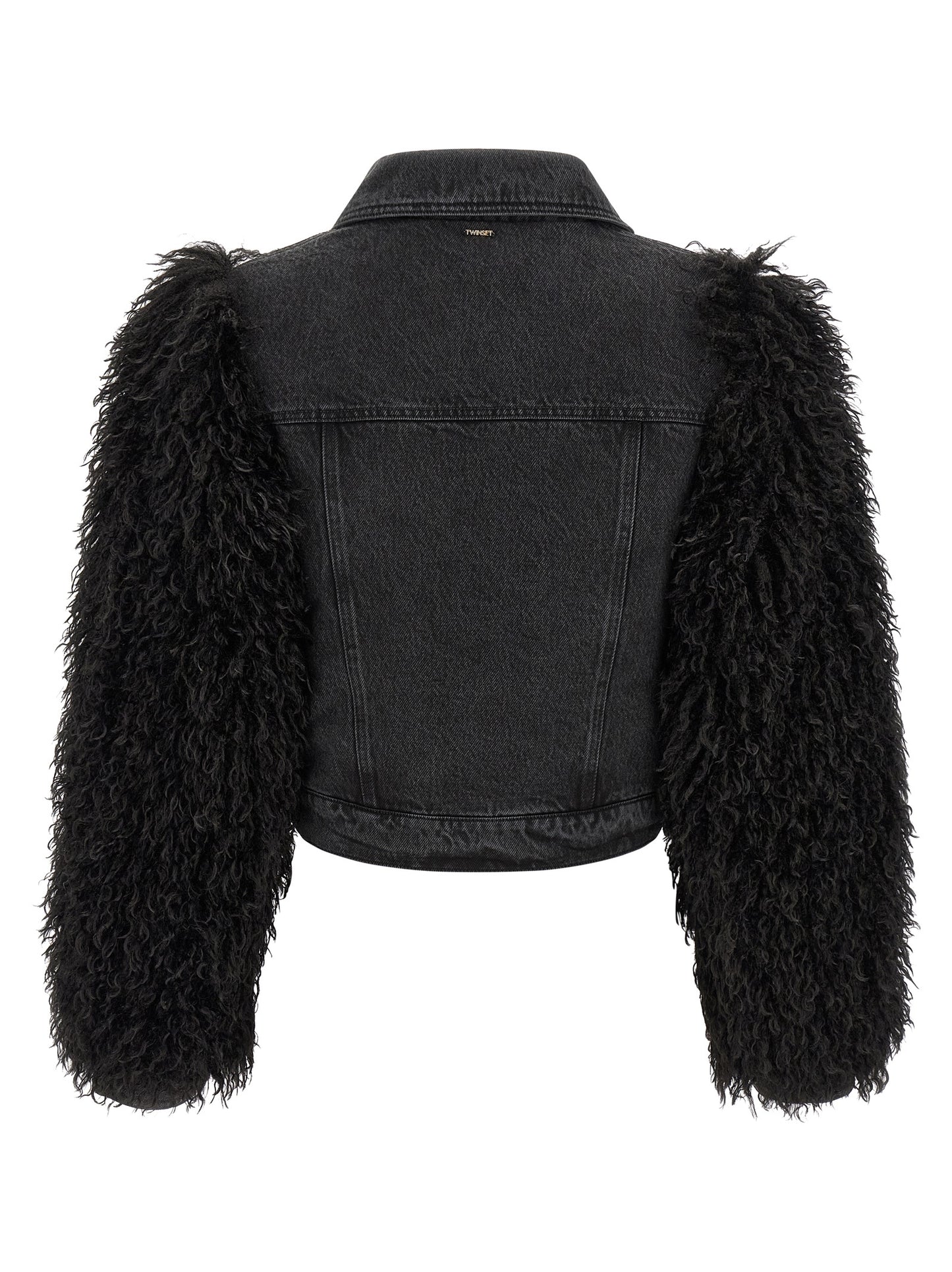 Twinset Schwarze Baumwoll-Denimjacke