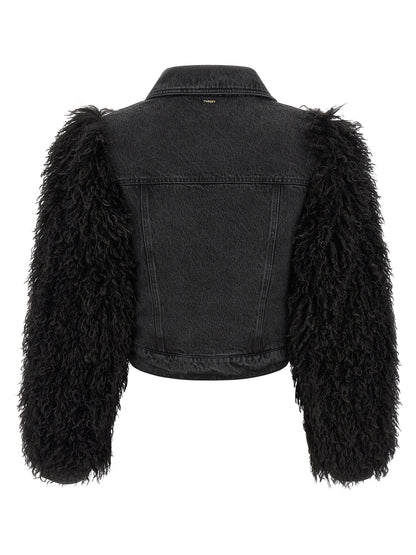Twinset Schwarze Baumwoll-Denimjacke