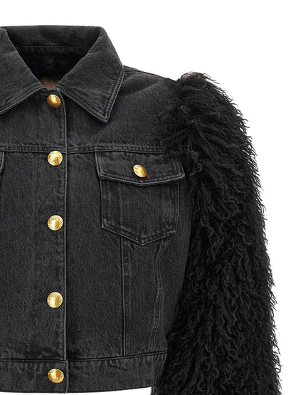 Twinset Schwarze Baumwoll-Denimjacke