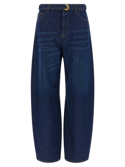 Twinset Blaue High-Waist Jeans aus Baumwolle