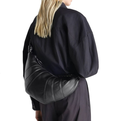 Lemaire Schwarze Lammleder-Schultertasche