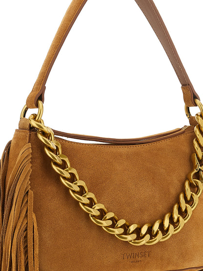 Twinset Braune Leder Schultertasche