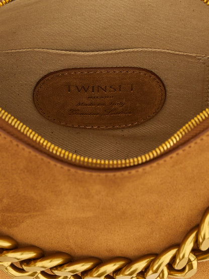 Twinset Braune Leder Schultertasche