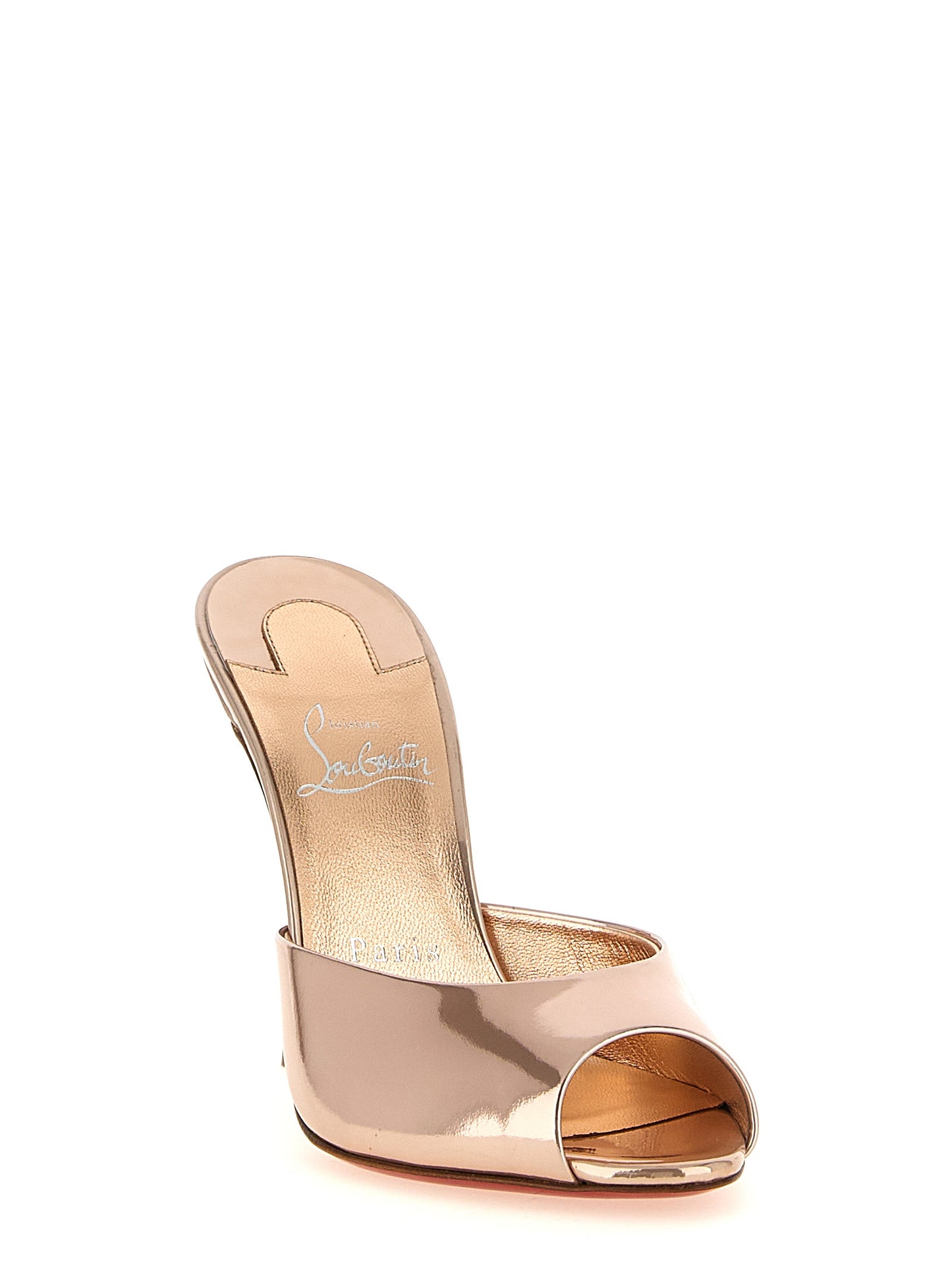 Christian Louboutin Stiletto-Sandalen aus goldenem Kalbsleder