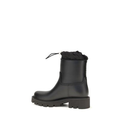 Moncler Schwarze PVC-Gummistiefel