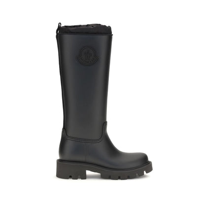 Moncler Schwarze PVC-Gummistiefel