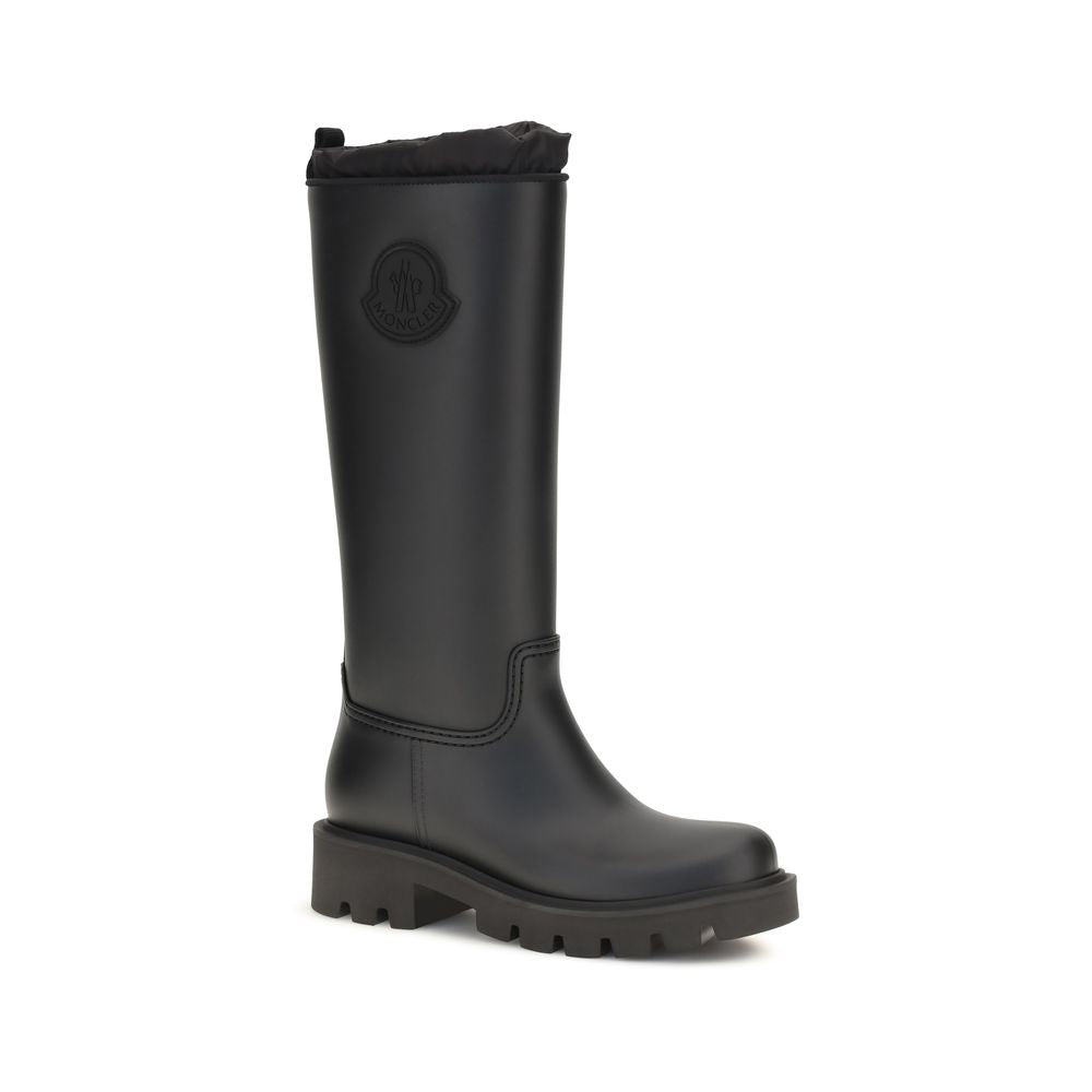 Moncler Schwarze PVC-Gummistiefel