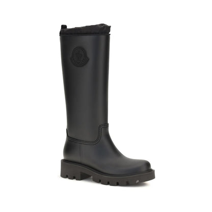 Moncler Schwarze PVC-Gummistiefel