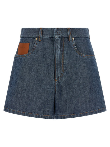 Fendi Blaue Baumwoll-Bermudashorts