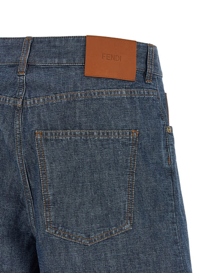 Fendi Blaue Baumwoll-Bermudashorts