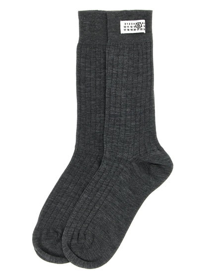 MM6 Maison Margiela Graue Wollsocken