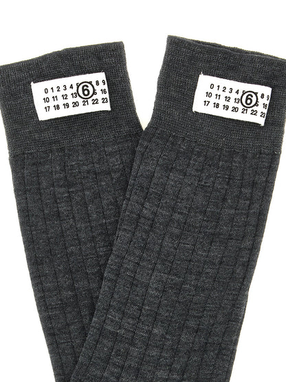 MM6 Maison Margiela Graue Wollsocken