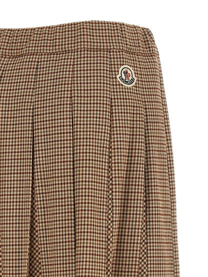 Moncler Beige Viskose Midirock