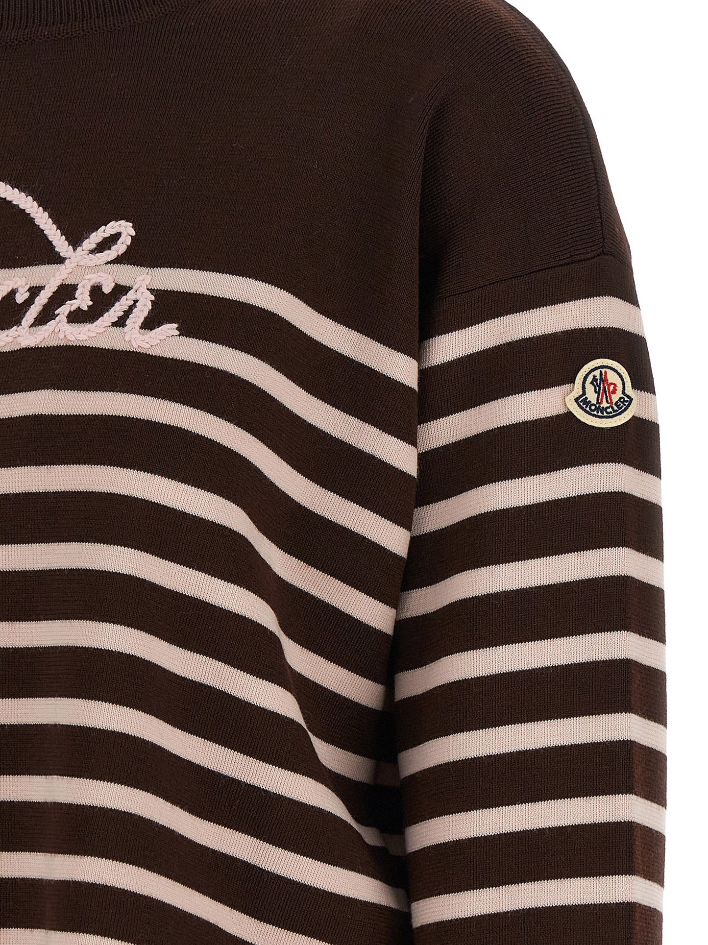 Moncler Weiße Strickjacke aus reiner Schurwolle