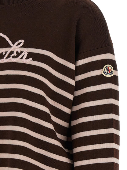 Moncler Weiße Strickjacke aus reiner Schurwolle