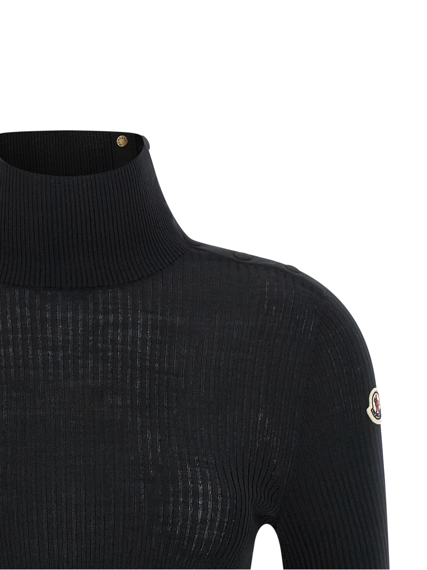 Moncler Schwarzer Cardigan aus Schurwolle