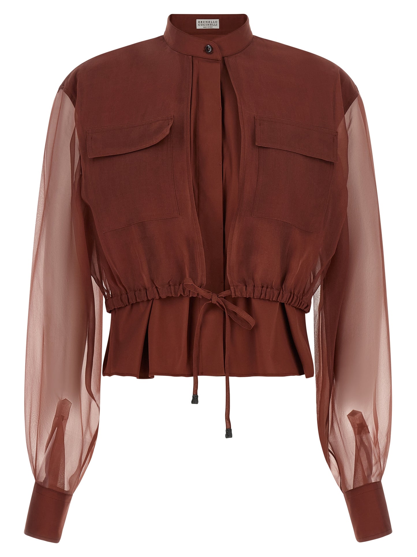 Brunello Cucinelli Braune Baumwollbluse