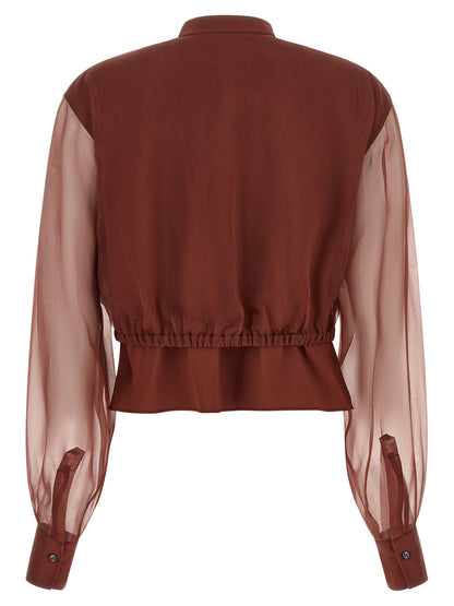 Brunello Cucinelli Braune Baumwollbluse