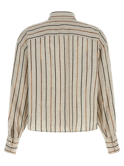 Brunello Cucinelli Bicolor Leinenbluse