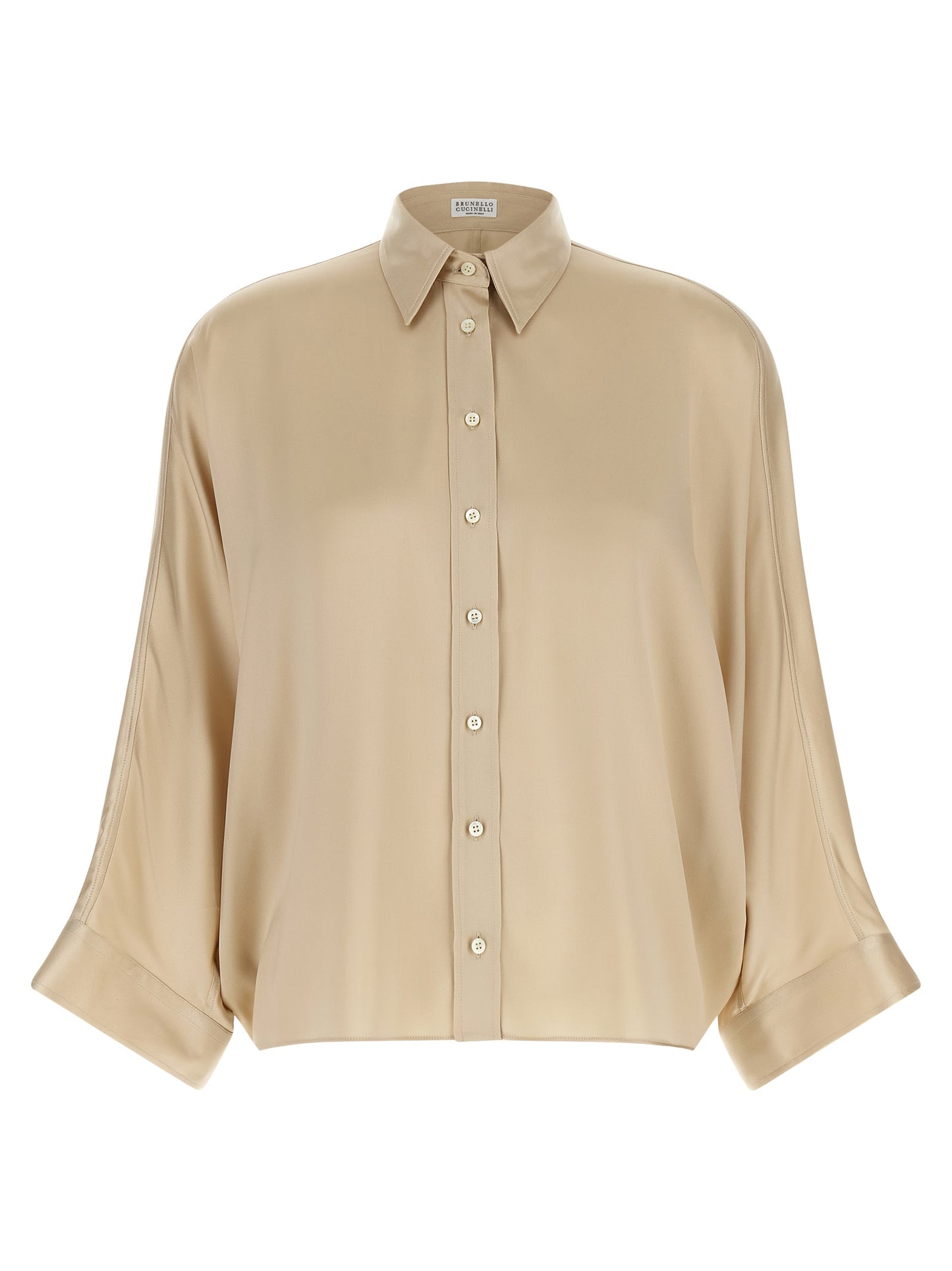 Brunello Cucinelli Beige Seidenbluse
