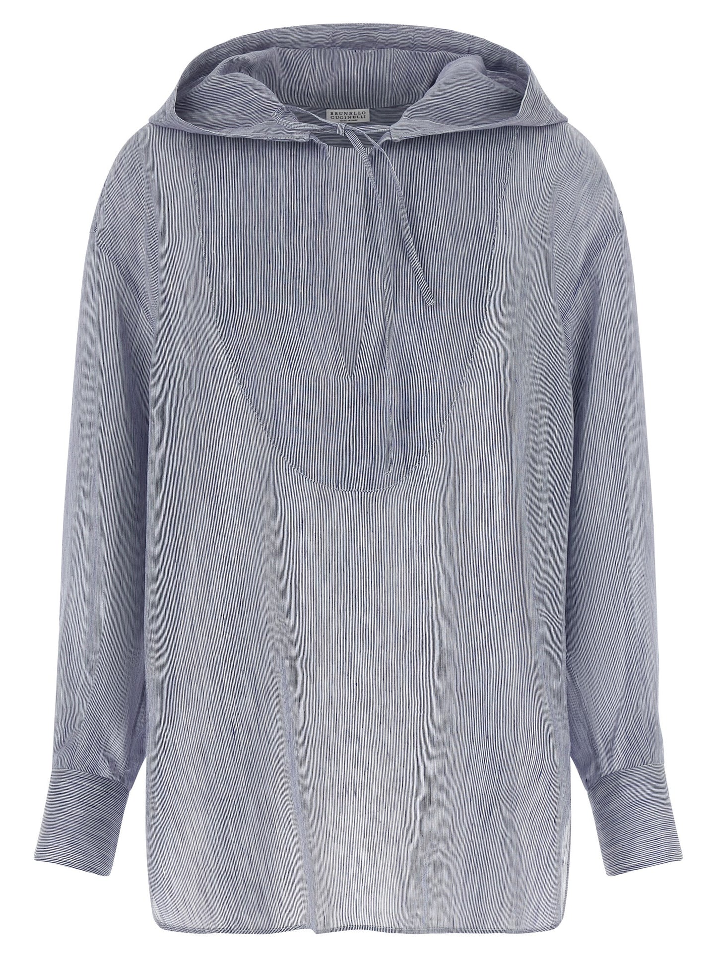 Brunello Cucinelli Blaue Leinenbluse