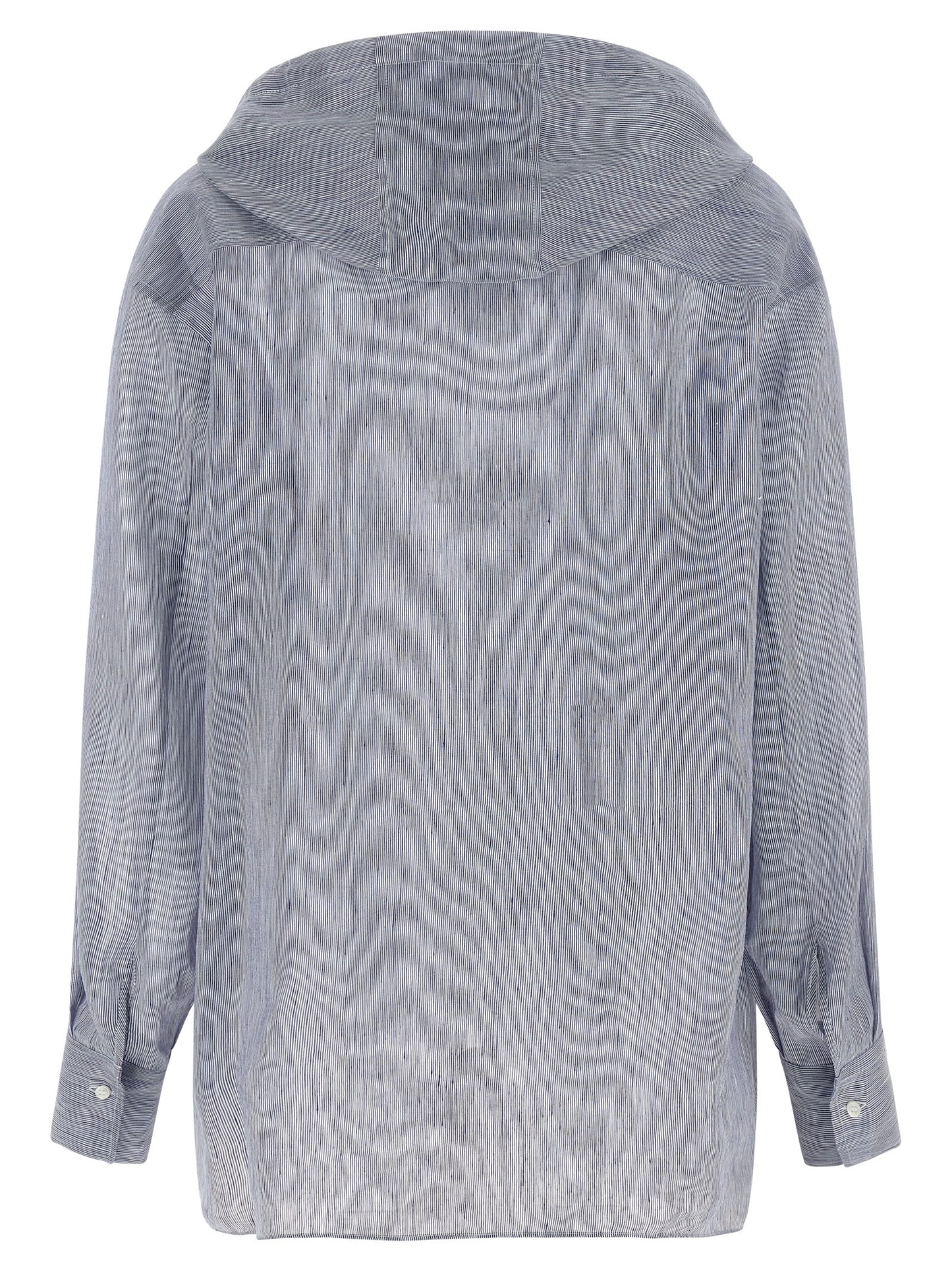 Brunello Cucinelli Blaue Leinenbluse