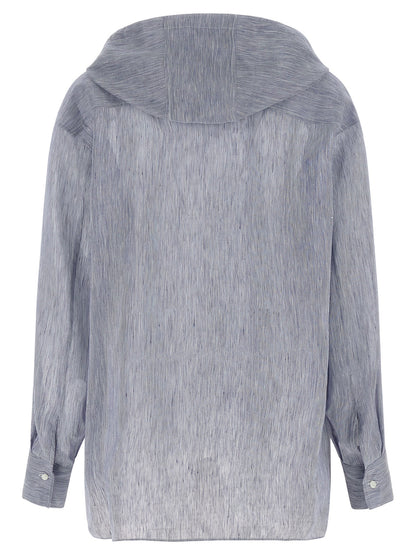 Brunello Cucinelli Blaue Leinenbluse
