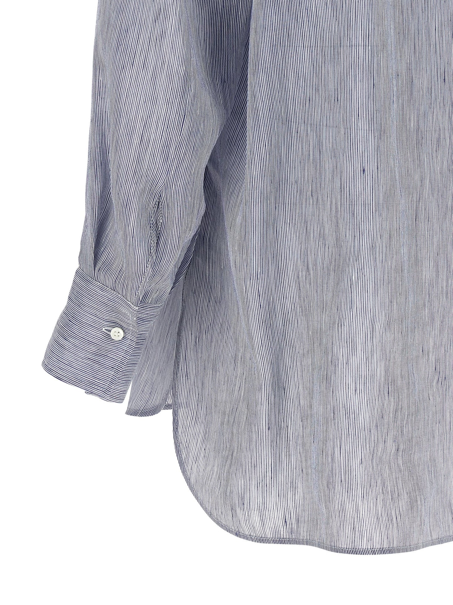 Brunello Cucinelli Blaue Leinenbluse