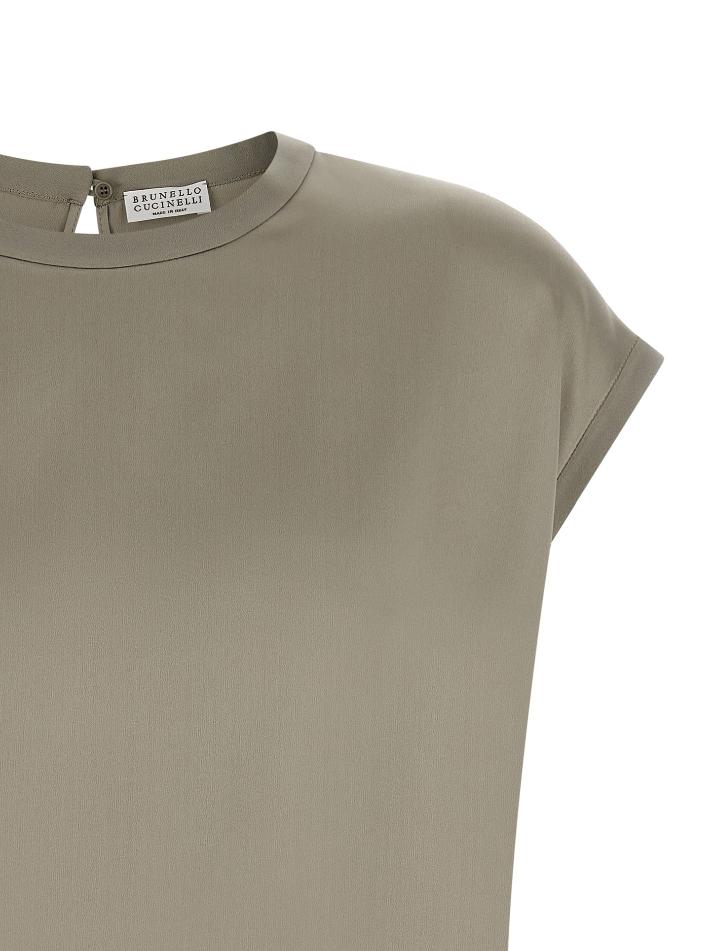 Brunello Cucinelli Zweifarbige Seidenbluse